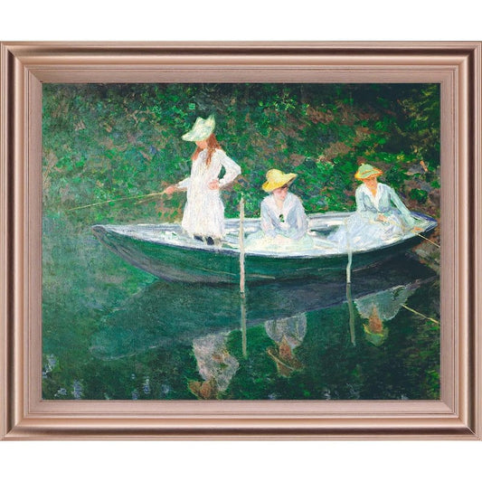 The Boat At GivernyBy Claude Monet Framed Print People Wall Art 28 in. x 34 in.