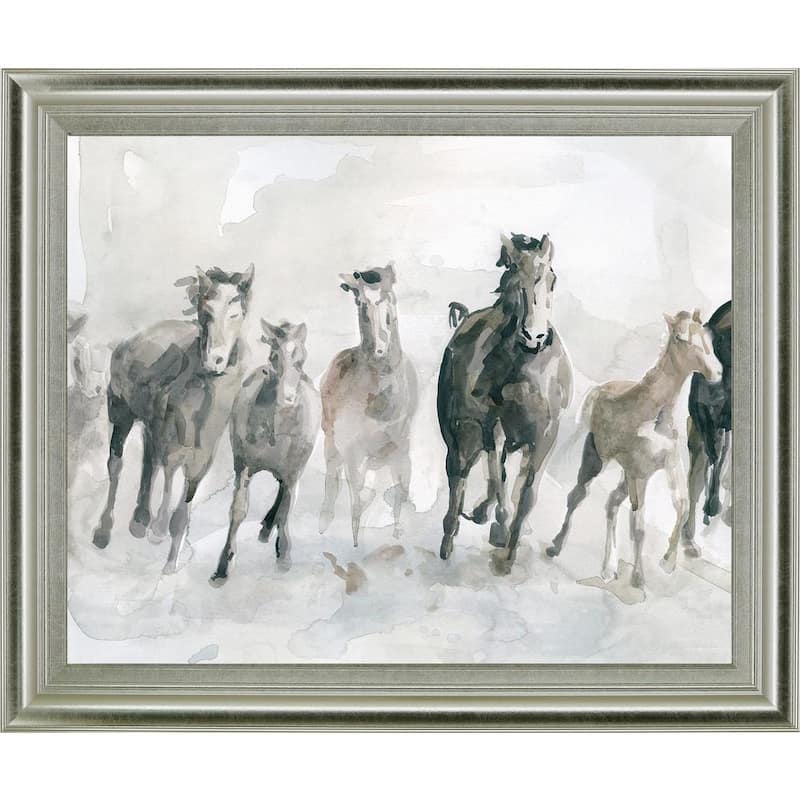 Running WildBy Carol Robinson Framed Watercolor Print Animal Wall Art 28 in. x 34 in.