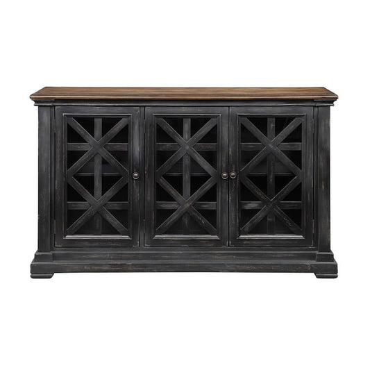 Gates Burnished Black 58 in. Credenza with 3-Doors