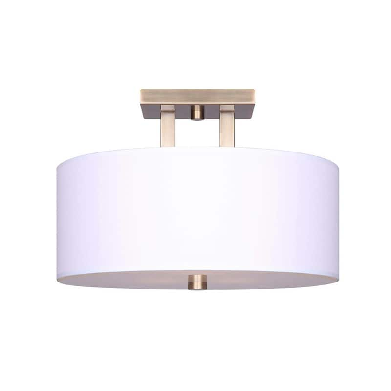 River 15 in. 3-Light Gold Semi-Flush Mount