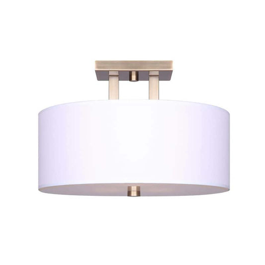 River 15 in. 3-Light Gold Semi-Flush Mount