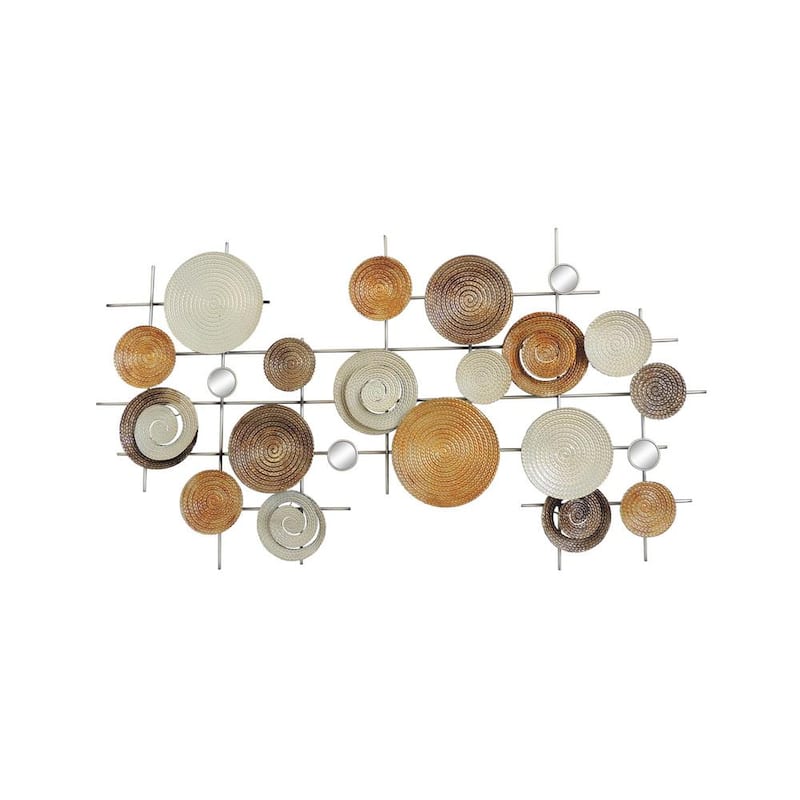 Retro Circles and Mirrors Wall Art Metal Mixed Media Wall Art