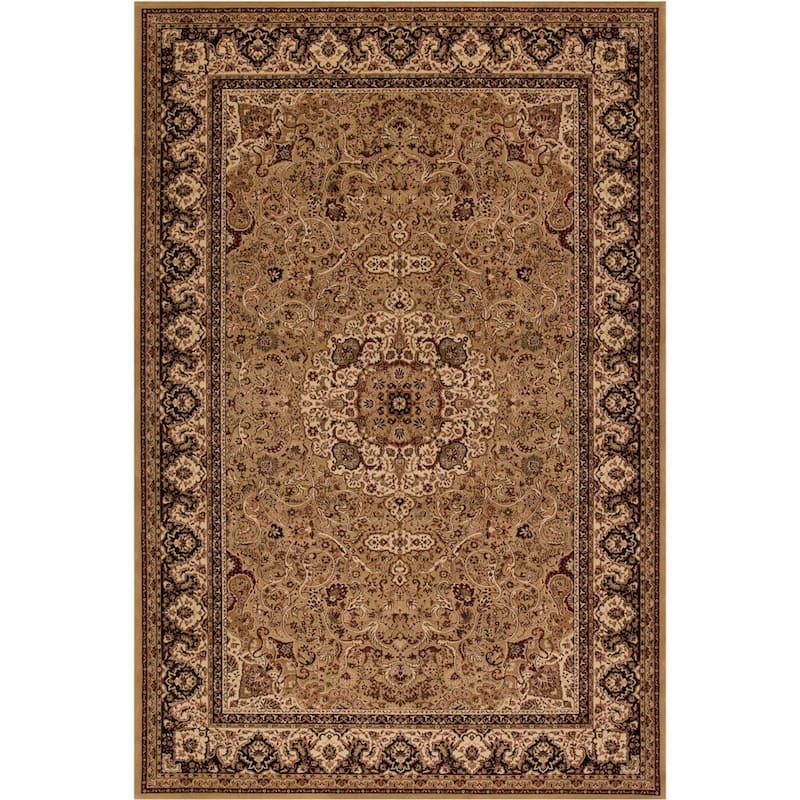 Persian Classic Isfahan Gold Rectangle Indoor 9 ft. 3 in. x 12 ft. 10 in. Area Rug