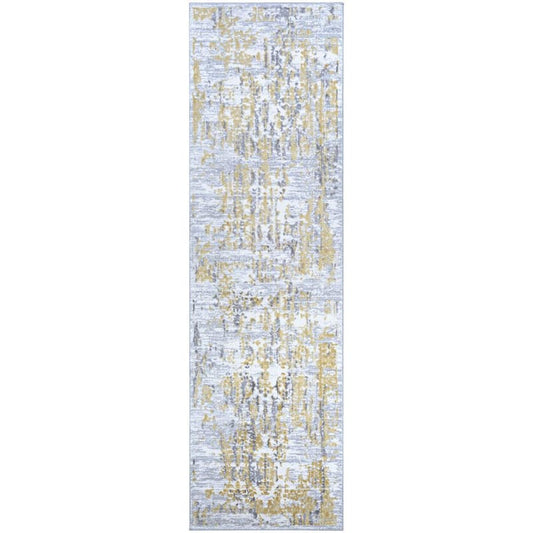 Calinda Samovar Gold-Silver-Ivory 2 ft. 3 in. x 7 ft. 6 in. Runner Rug