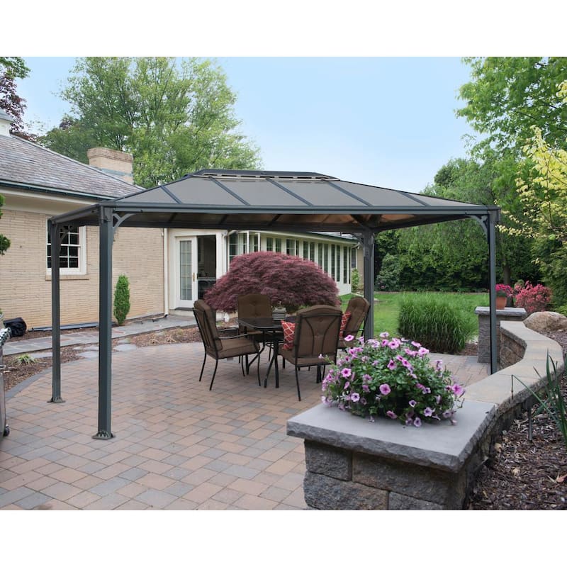 Martinique 10 ft. x 12 ft. Gray/Bronze Outdoor Gazebo