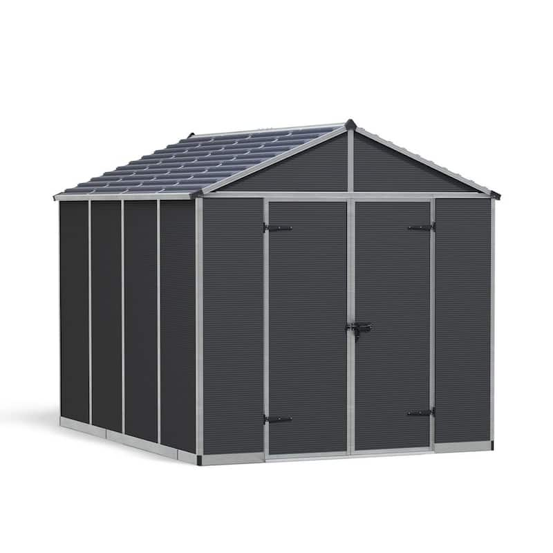 Rubicon 8 ft. x 10 ft. Dark Gray Polycarbonate Garden Storage Shed (77.2 sq. ft.)