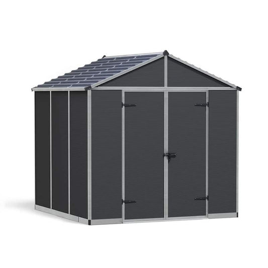 Rubicon 8 ft. x 8 ft. Dark Gray Polycarbonate Garden Storage Shed (58.3 sq. ft.)