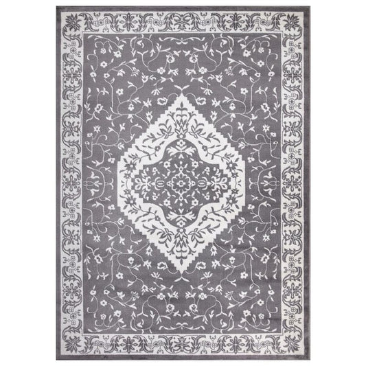 Jefferson Collection Pearl Heriz Gray 8 ft. x 10 ft. Medallion Area Rug