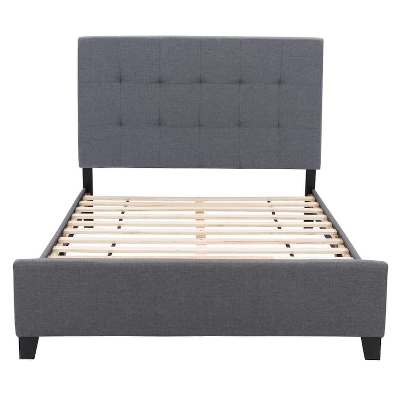 Ellery Grey Full / Double Fabric Tufted Bed