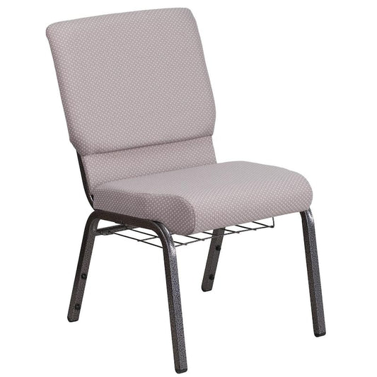 Gray Dot Fabric/Silver Vein Frame Stack Chair