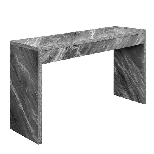 Northfield 48 in. W Gray Faux Marble 28 in. H Rectangle Particle Board Console Table