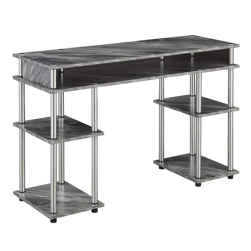 Designs2Go 47.25 in.(W) Faux Gray Marble No Tools Student Desk