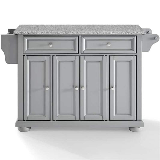 Alexandria Gray Kitchen Island with Granite Top