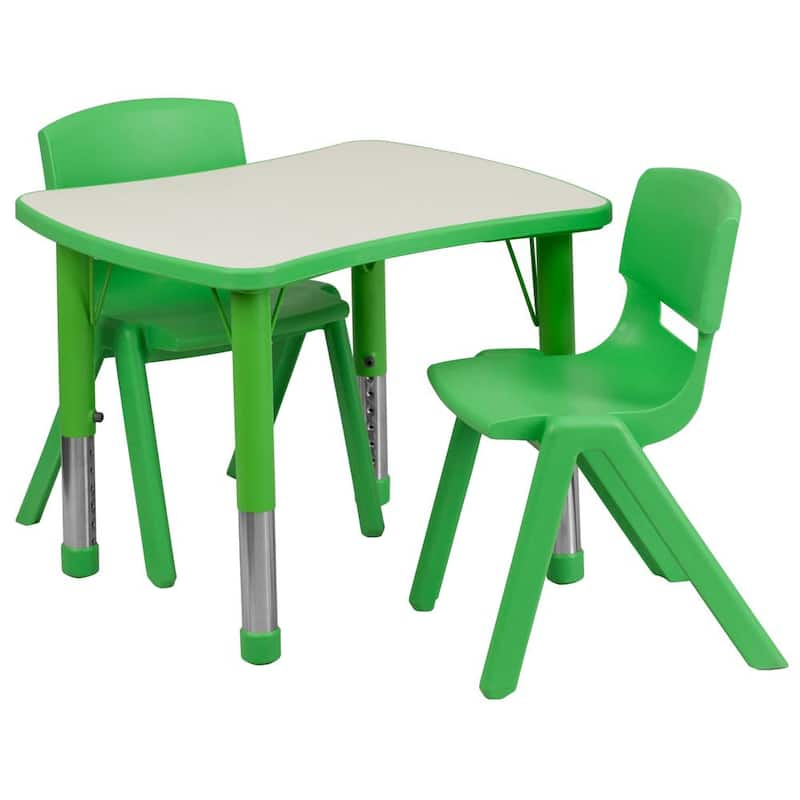 Green 3-Piece Table and Chair Set