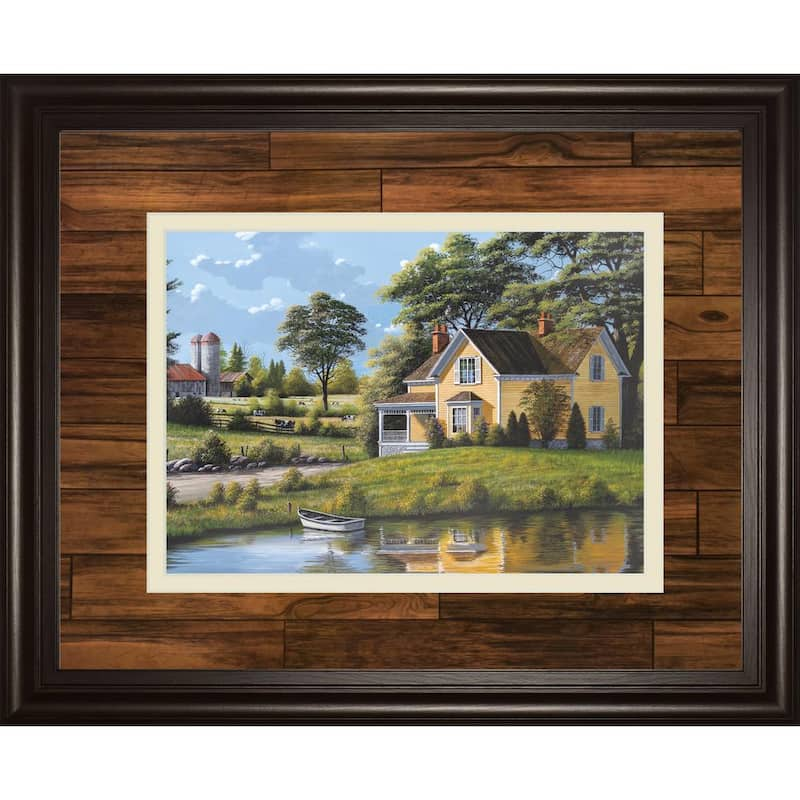 Yellow HouseBy Saunders Framed Print Nature Wall Art 34 in. x 40 in.