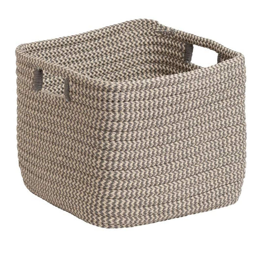 Carter Grey 15 in. x 15 in. x 16 in. Square Polypropylene Braided Basket