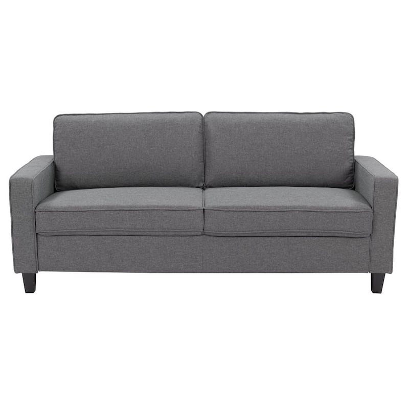 Georgia 78in. Grey Microfiber 3-Seater Flared Arm Rectangular Sofa with Tufting