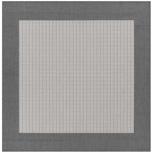 Recife Checkered Field Grey-White 9 ft. x 9 ft. Square Indoor/Outdoor Area Rug