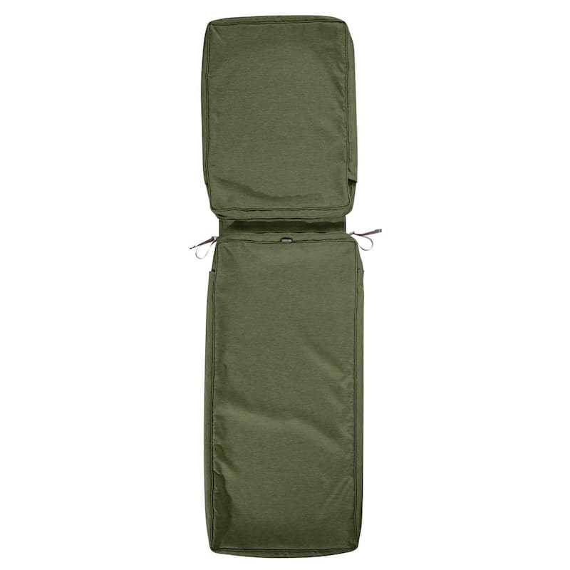 Montlake FadeSafe 80 in. L x 26 in. W x 3 in. Thick Patio Chaise Lounge Cushion Slip Cover in Heather Fern Green