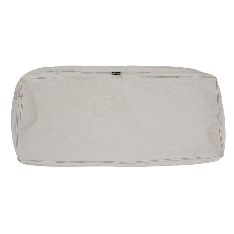 Montlake FadeSafe 54 in. W x 18 in. D x 3 in. H Patio Bench/Settee Cushion Slip Cover in Heather Grey