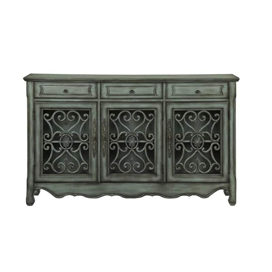 Hood Green - Grey 60 in. Credenza with 3-Drawers and 3-Doors