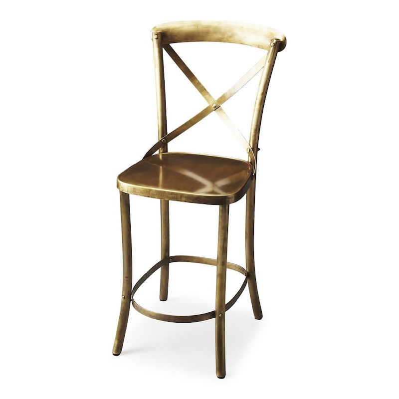 Bennington Antique Gold Bar Stool 41.5 in. H x 16.5 in. W x 18.0 in. D