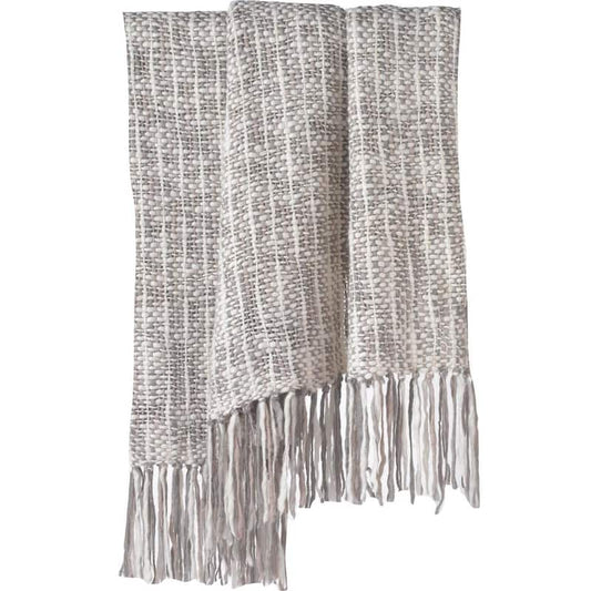 Cozi Grey Knit Chunky Throw