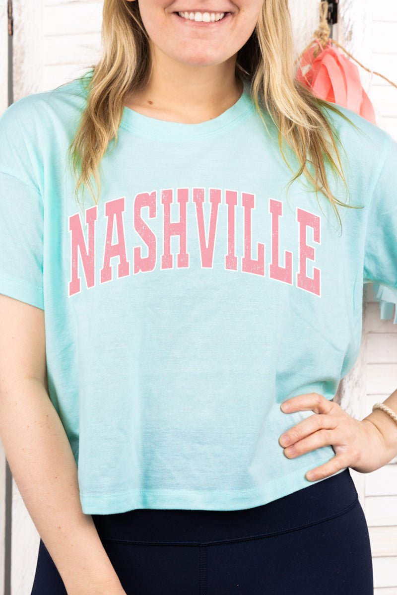 Athletic Varsity Nashville Women's Soft-Tek Blend Crop T-Shirt