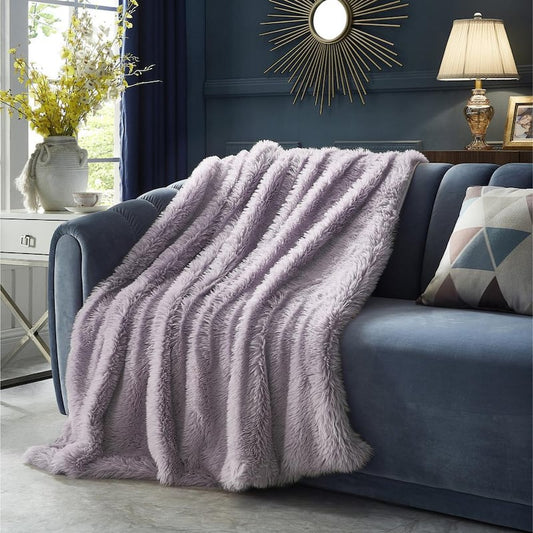 Yvonne Lavender Throw Reverse Micromink 100% Polyester 50 in. x 60 in.