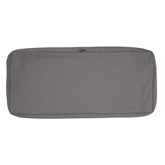 Montlake FadeSafe 59 in. W x 18 in. D x 3 in. H Patio Bench/Settee Cushion Slip Cover in Light Charcoal Grey