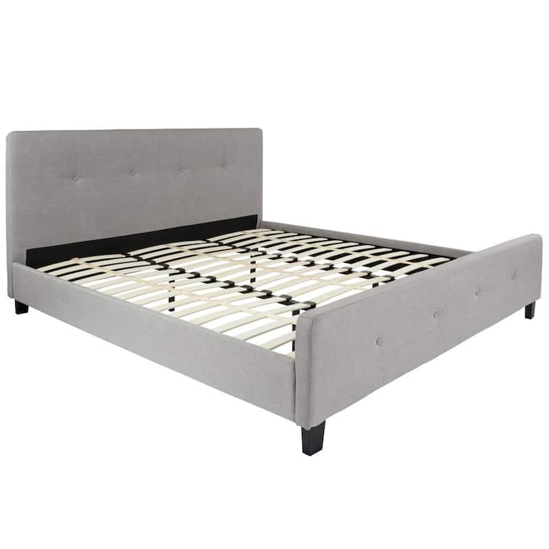 Light Gray King Platform Bed