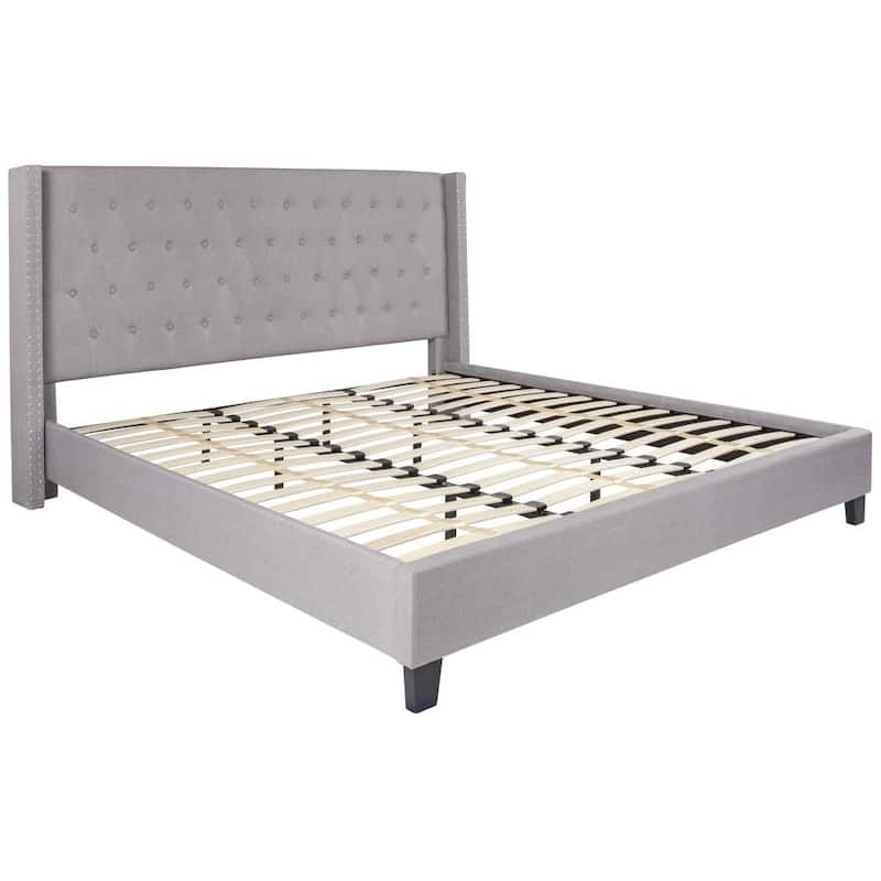 Light Gray King Platform Bed