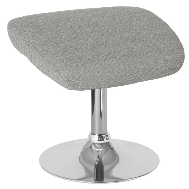 Light Gray Fabric Ottoman