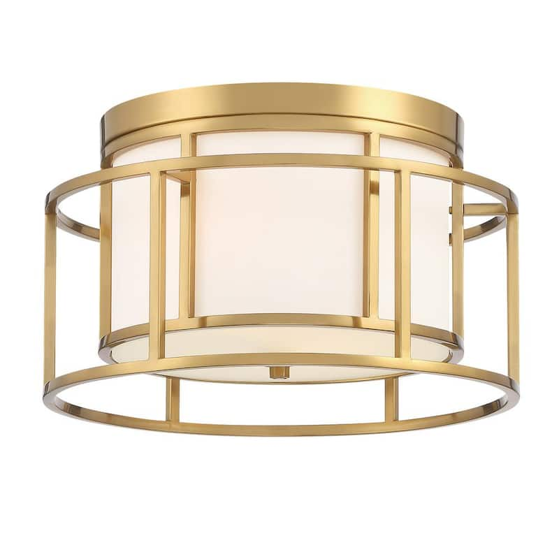 Hulton 15 in 2-Light Luxe Gold Flush Mount