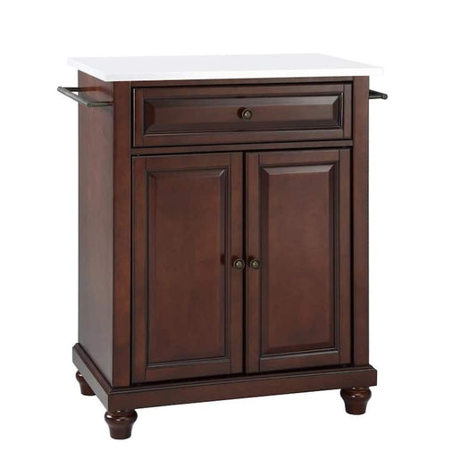 Cambridge Mahogany Portable Kitchen Cart/Island with Granite Top