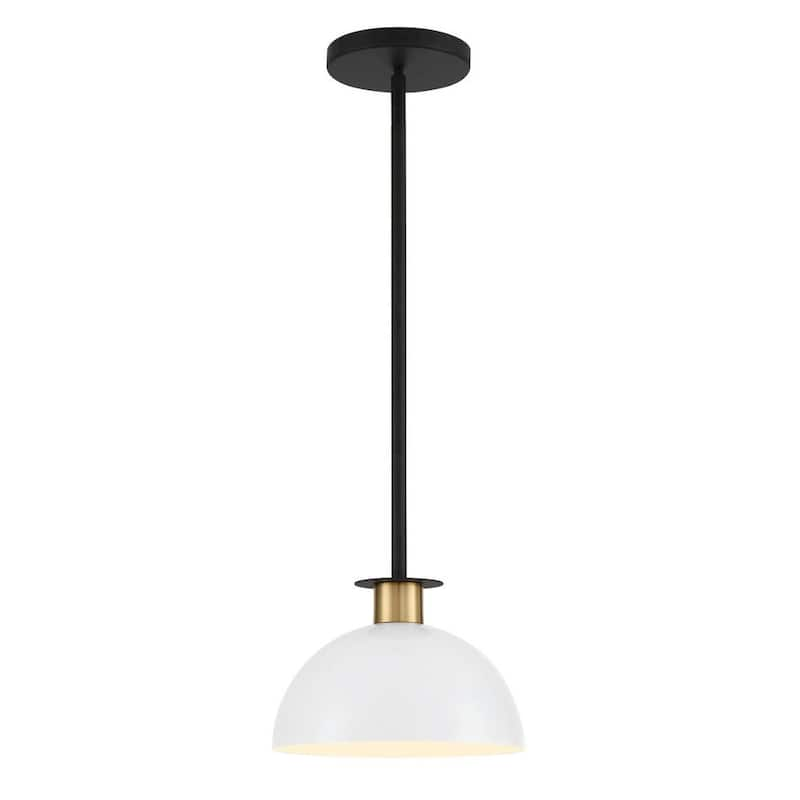 Gigi 1-Light Matte Black Plus Aged Brass Pendant