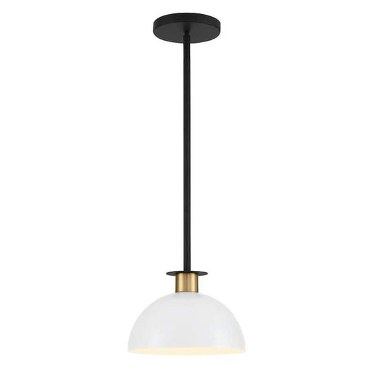 Gigi 1-Light Matte Black Plus Aged Brass Pendant