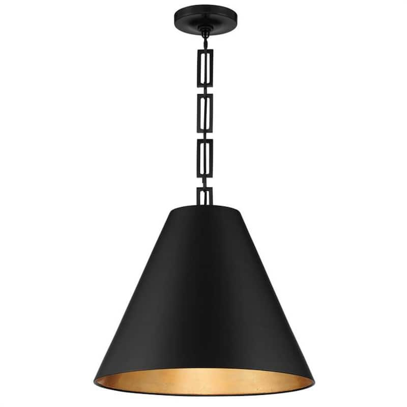 Alston 3-Light Matte Black + Antique Gold Chandelier