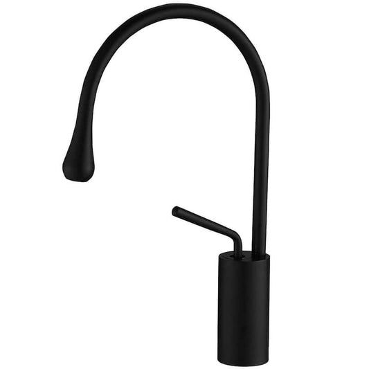 Single Hole Single-Handle HIgn-Arc Bathroom Faucet in Matte Black