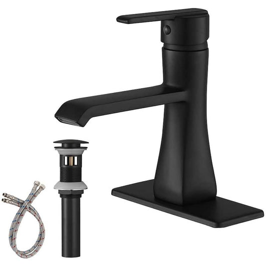 Single Hole Single-Handle Bathroom Faucet in Matte Black