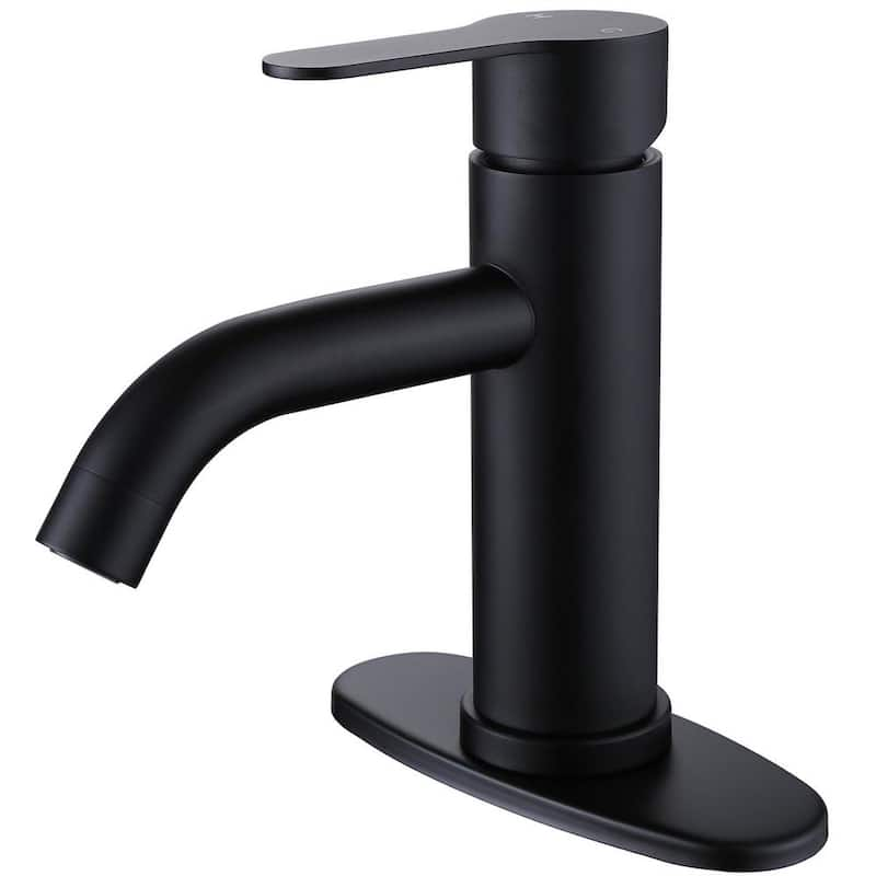 Single Hole Single-Handle Bathroom Faucet in Matte Black