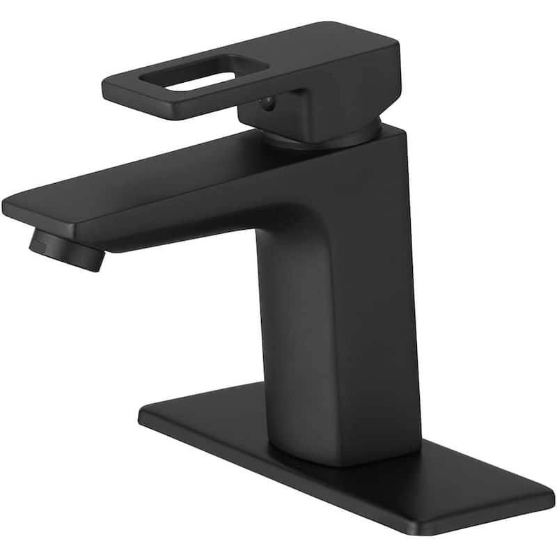 Single Hole Single-Handle Bathroom Faucet in Matte Black