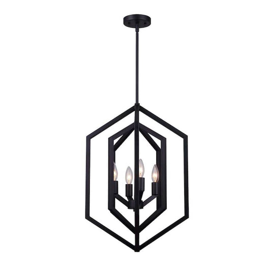 Netto 4-Light Matte Black Chandelier