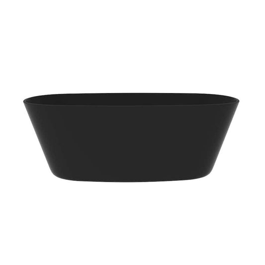 Hermosa 70.87 in. Solid Surface Stone Resin Flatbottom Bathtub in Matte Black