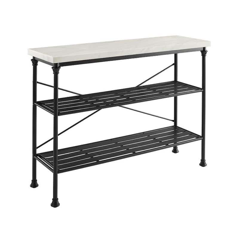 Madeleine 48 in. Matte Black Standard Rectangle Composite Console Table with Storage