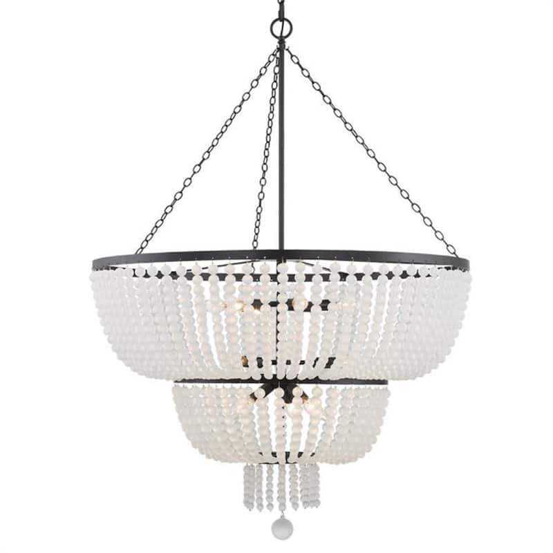 Rylee 12-Light Matte Black Beaded Chandelier