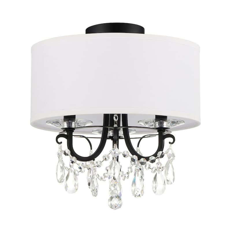 Othello 14 in 3-Light Matte Black Flush Mount