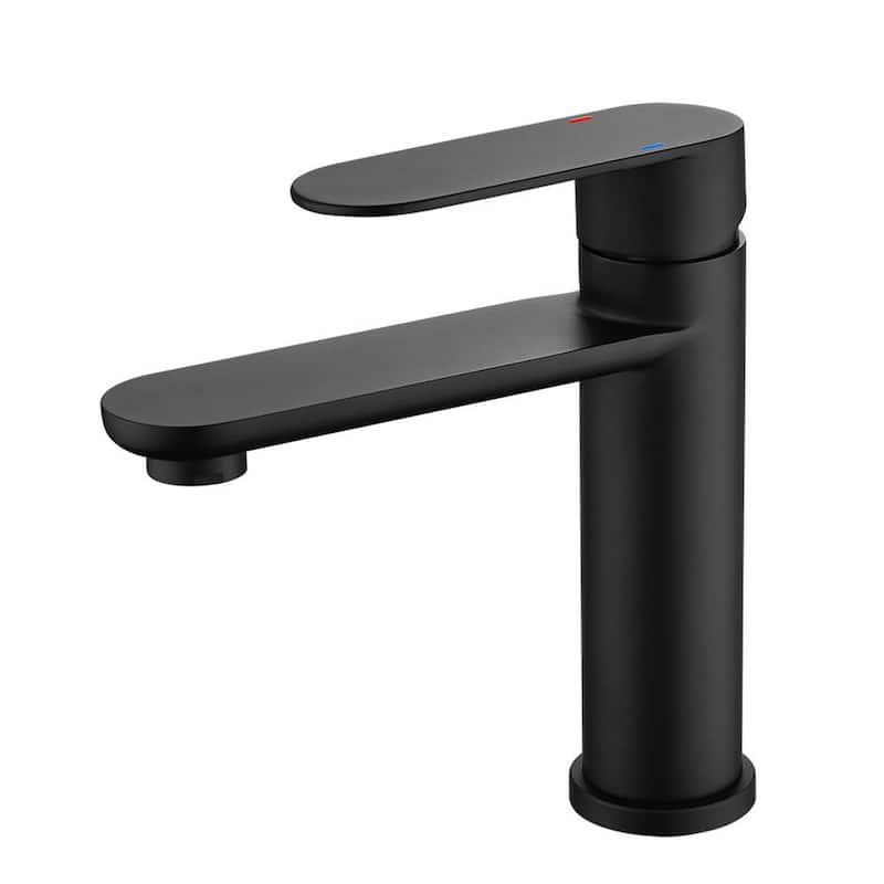 Single Handle Single Hole Bathroom Faucet in Matte Black