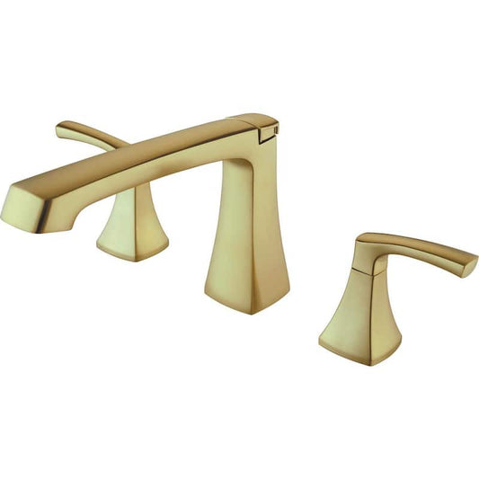 Cardania 2-Handle Deck Mount Roman Tub Faucet in Matte Gold Finish