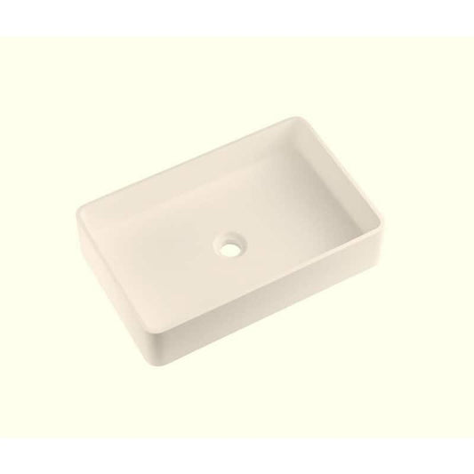 Matte white Bathtoom Vessel Basin Artificial Stone Solid Surface Countertop Sink Rectangular Vessel Sink